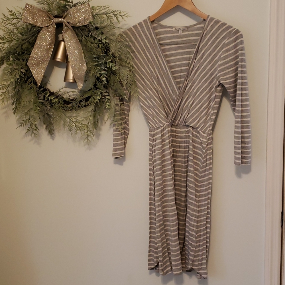 WrapDress grey and white stripes